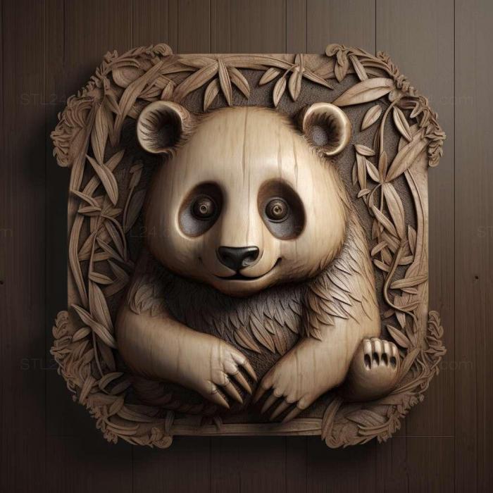 Nature and animals (Little panda 2, NATURE_414) 3D models for cnc